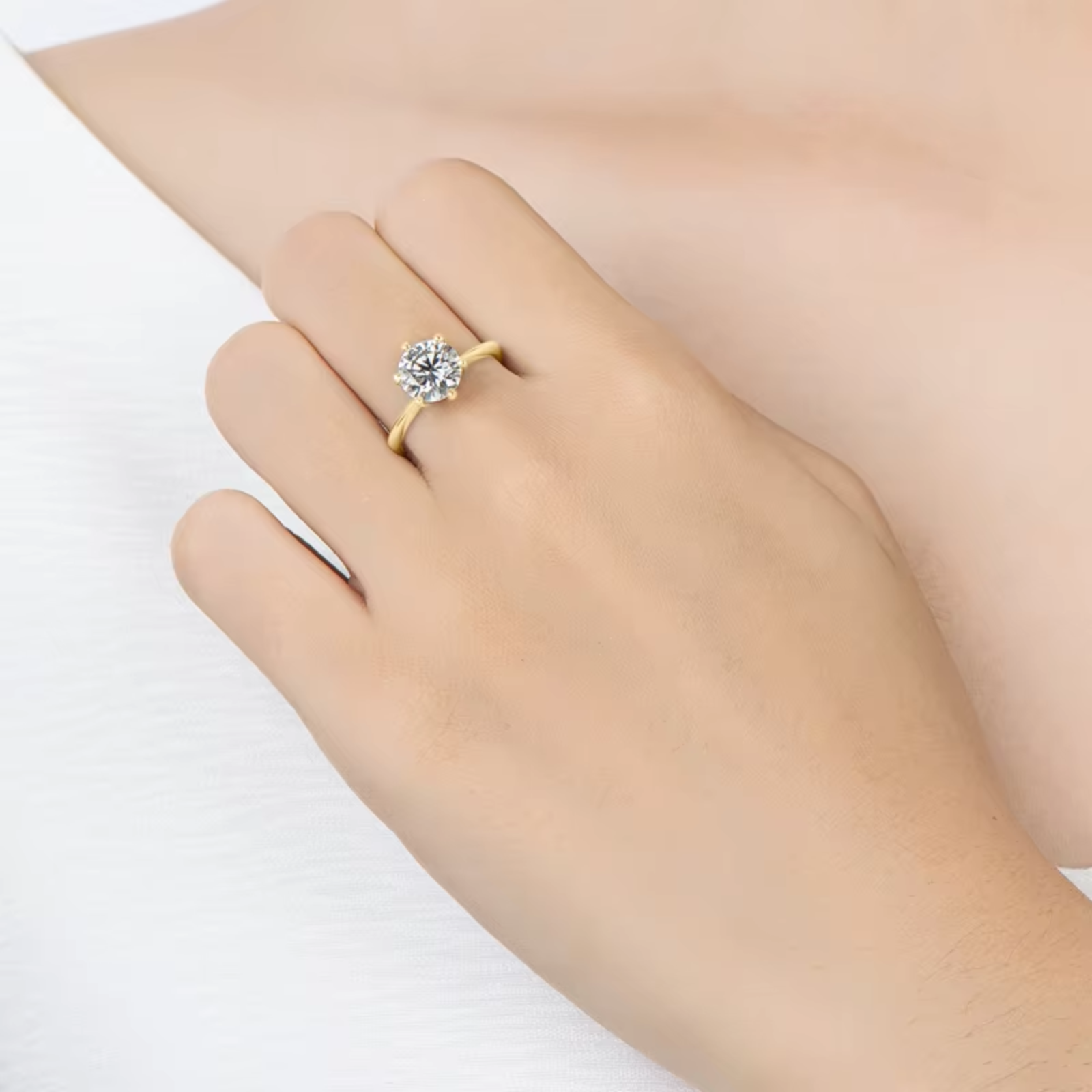 Anel Solitário Moissanite Brilho e Sofisticação - Ouro 18k