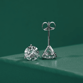 Brinco Solitário 3 Garras com Moissanite – Prata 925