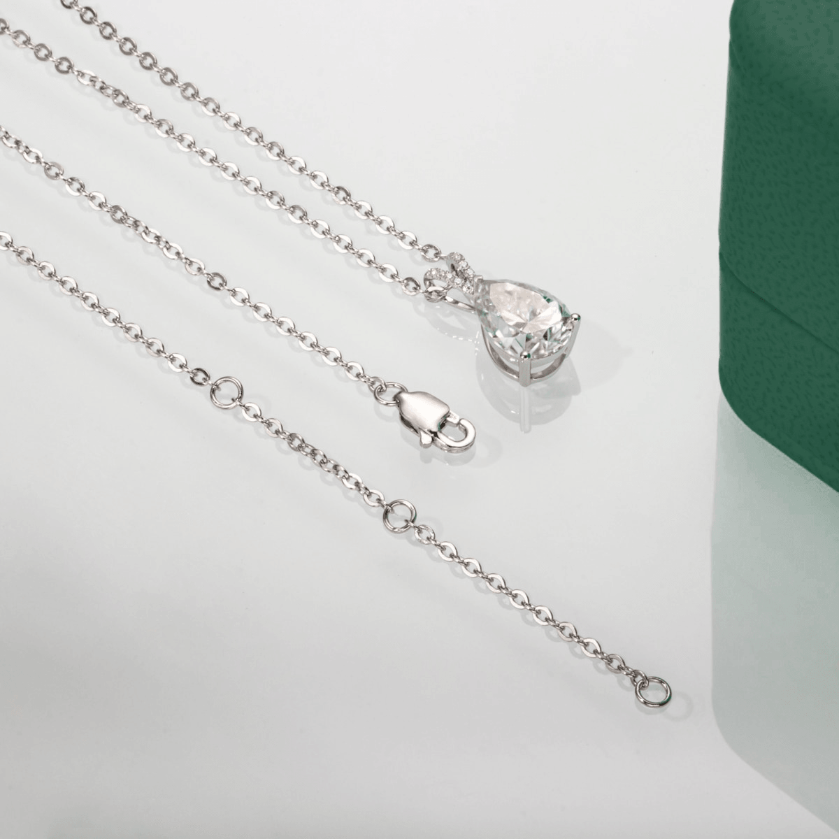 Colar Gota com Moissanite – Prata 925