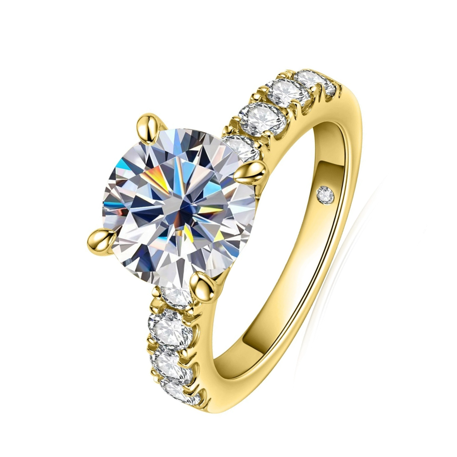 Anel Elowen com Moissanite – Ouro 18k