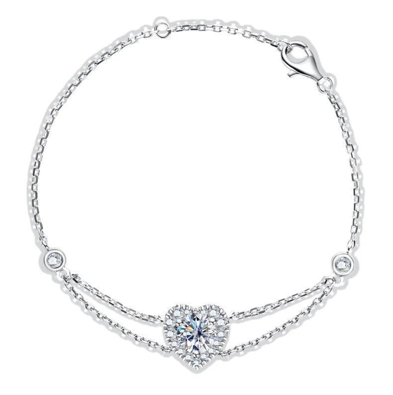 Pulseira Love com Moissanite – Ouro Branco 18k