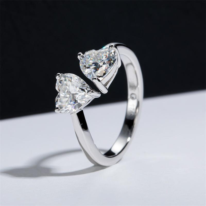 Anel Laço de Amor com Moissanite – Ouro Branco 18k