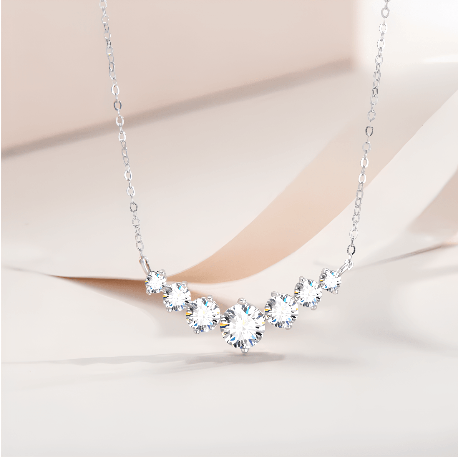 Colar Brilho Estelar com Moissanite – Ouro Branco 18k