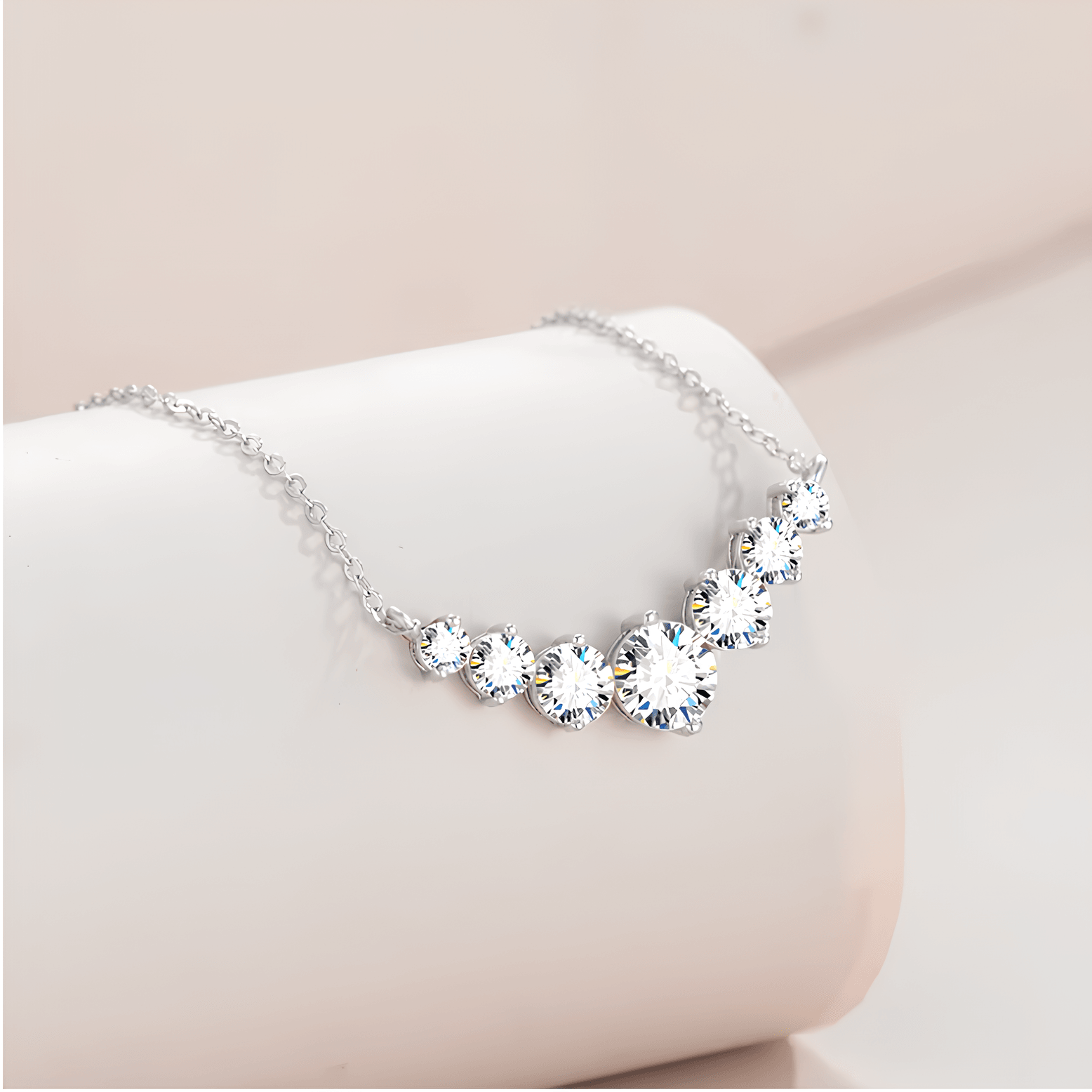 Colar Brilho Estelar com Moissanite – Ouro Branco 18k
