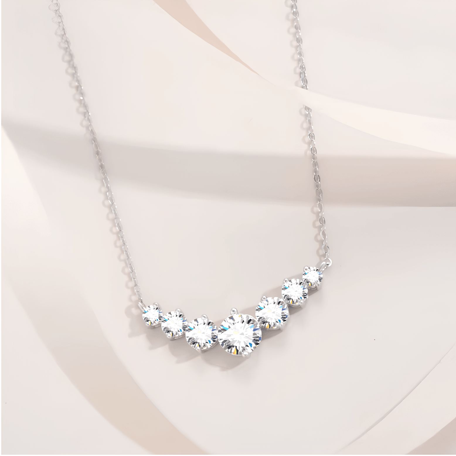 Colar Brilho Estelar com Moissanite – Ouro Branco 18k
