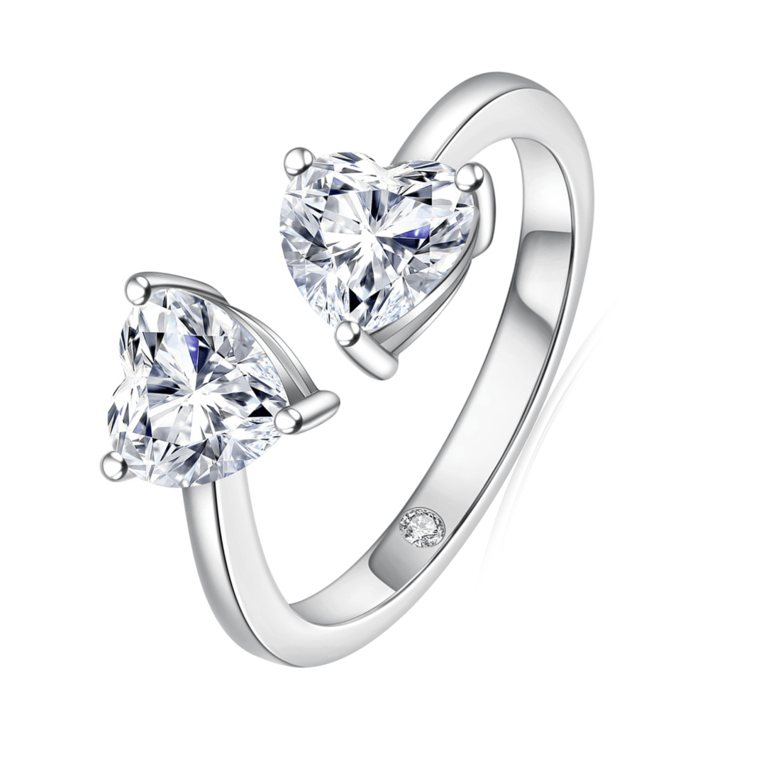 Anel Laço de Amor com Moissanite – Ouro Branco 18k