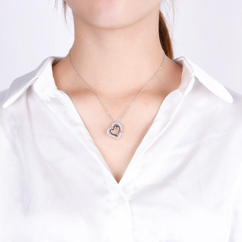 Colar Amor Brilhante com Moissanite – Ouro Branco 18k