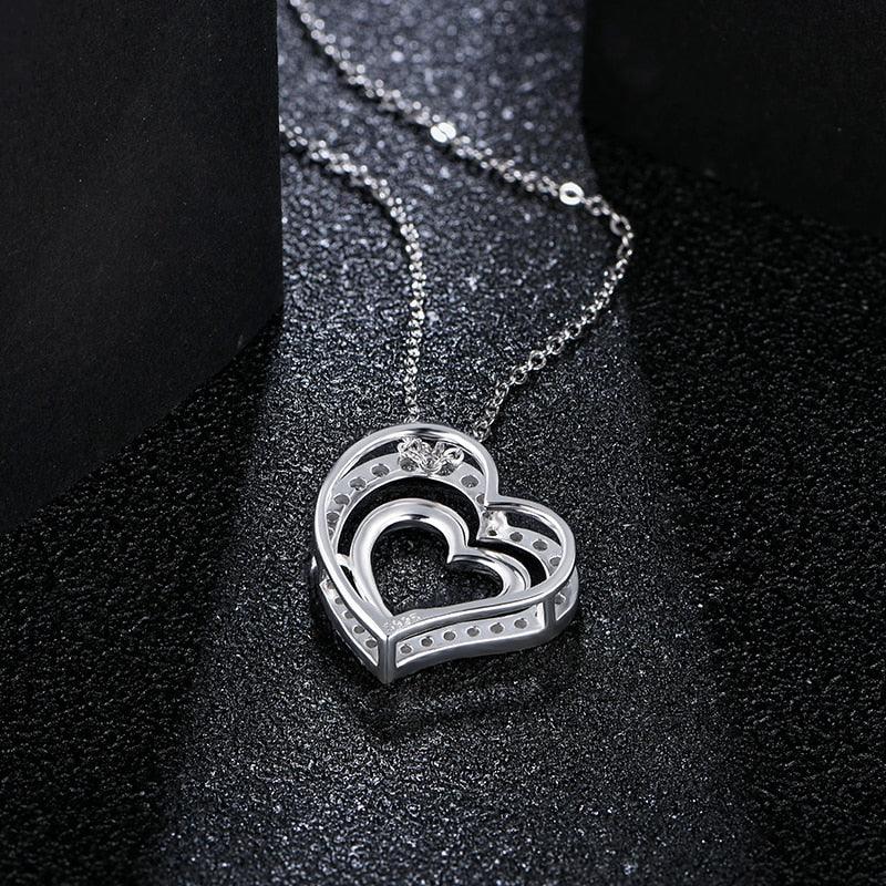 Colar Amor Brilhante com Moissanite – Ouro Branco 18k