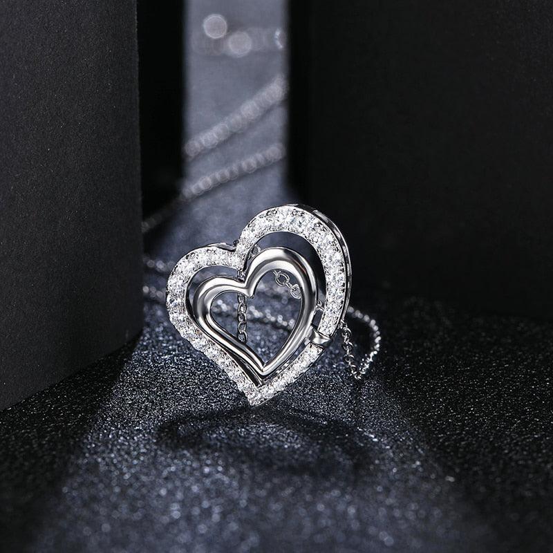 Colar Amor Brilhante com Moissanite – Ouro Branco 18k