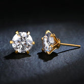 Brinco Ponto Brilhante com Moissanite – Ouro 18k