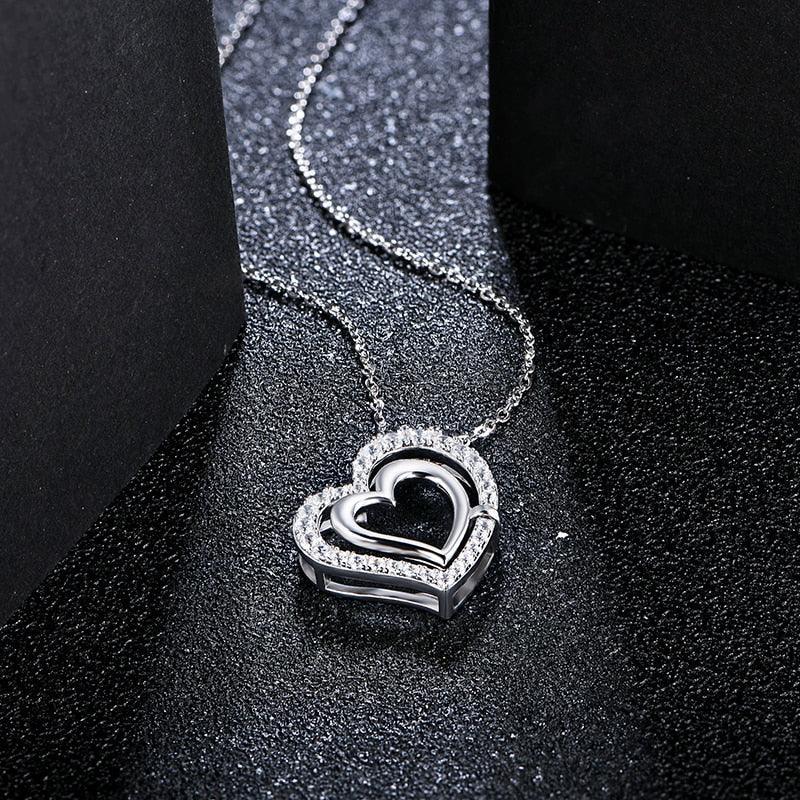 Colar Amor Brilhante com Moissanite – Ouro Branco 18k
