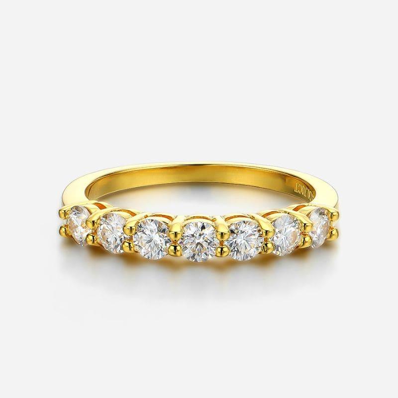 Anel Meia Aliança Eternity com Moissanite