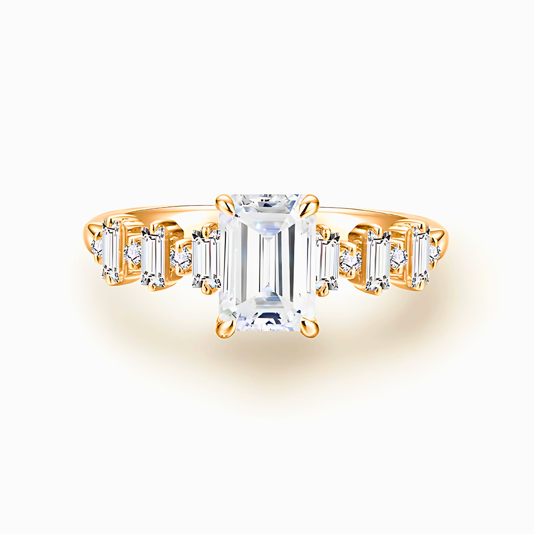 Anel Eloria com Moissanite – Ouro 10k