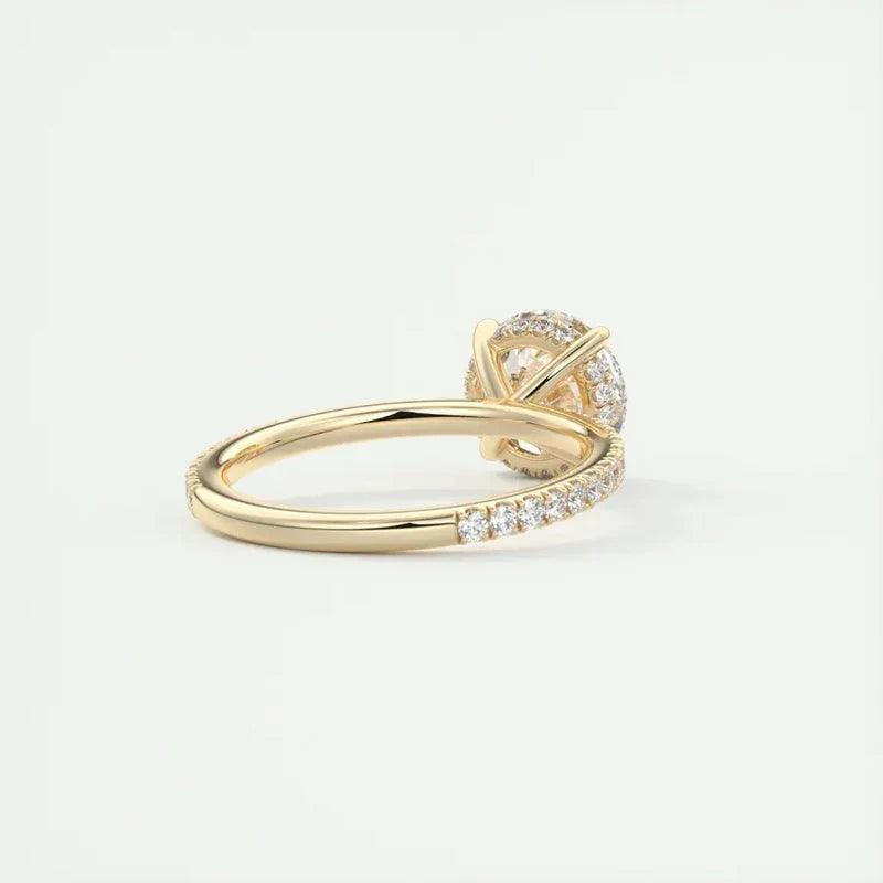 Anel Solitário Coroa de Luz com Moissanite – Ouro 18k