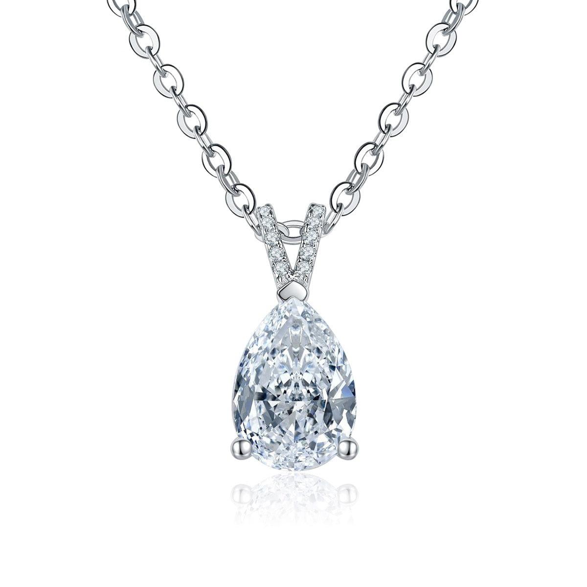 Colar Gota com Moissanite – Prata 925