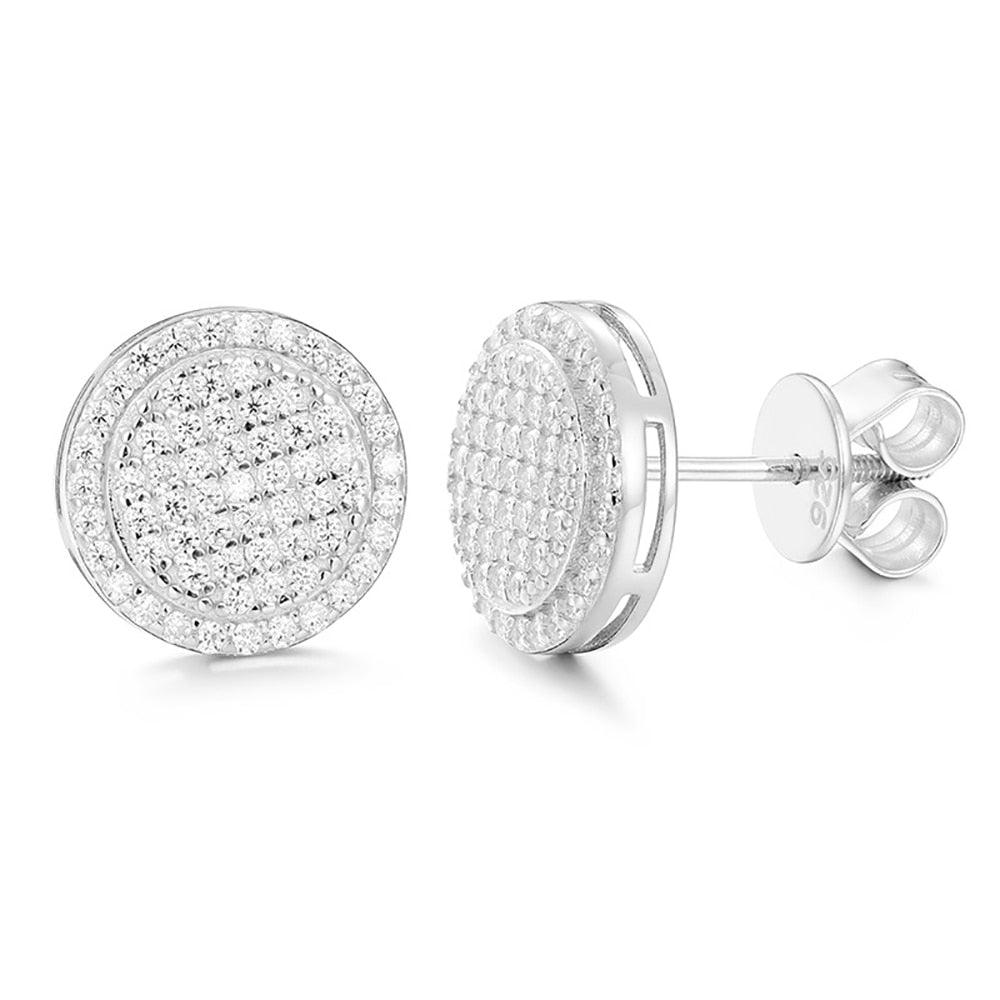 Brinco Centelha com Moissanite – Ouro Branco 18k