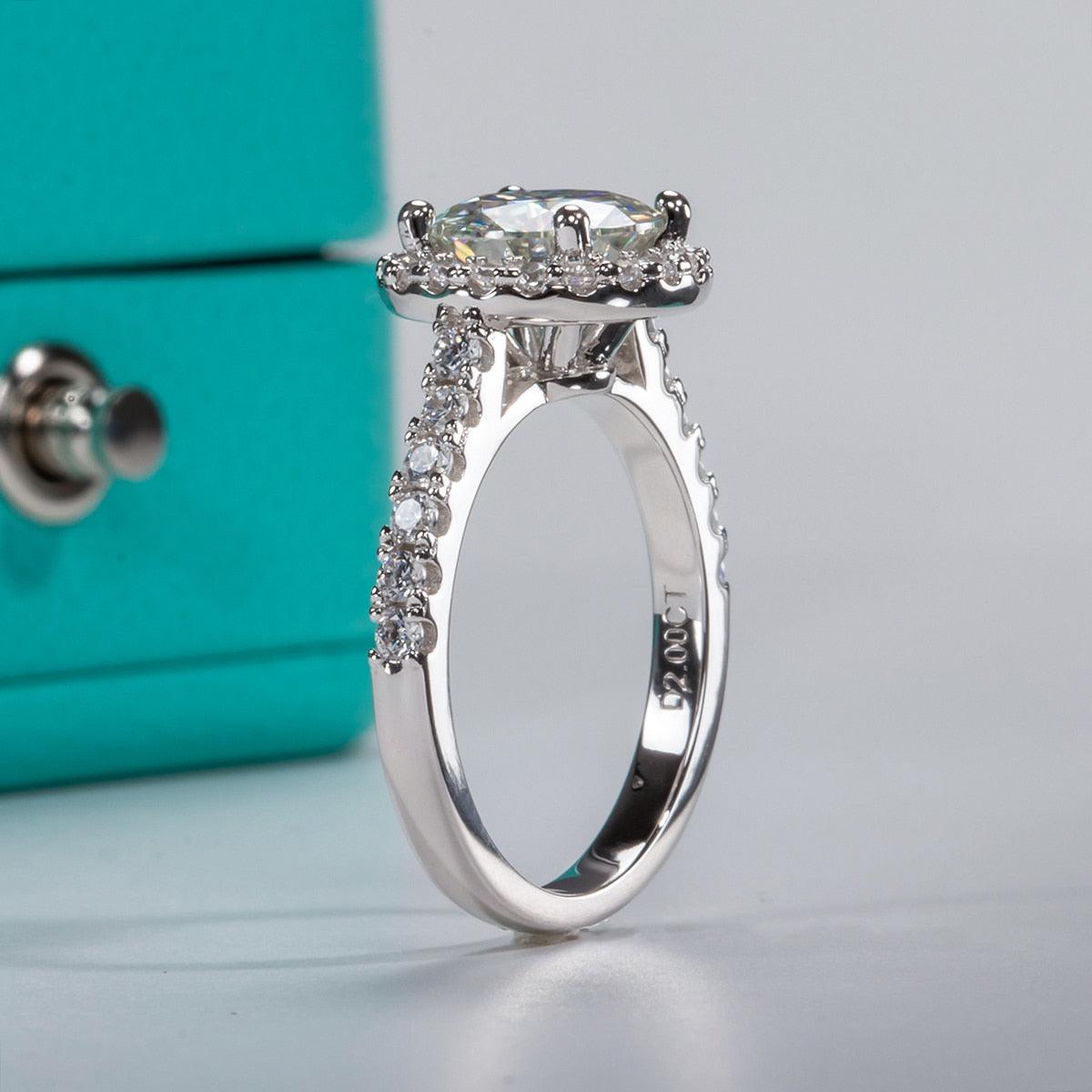 Anel Aura Brilhante com Moissanite – Cravejado e Elegante