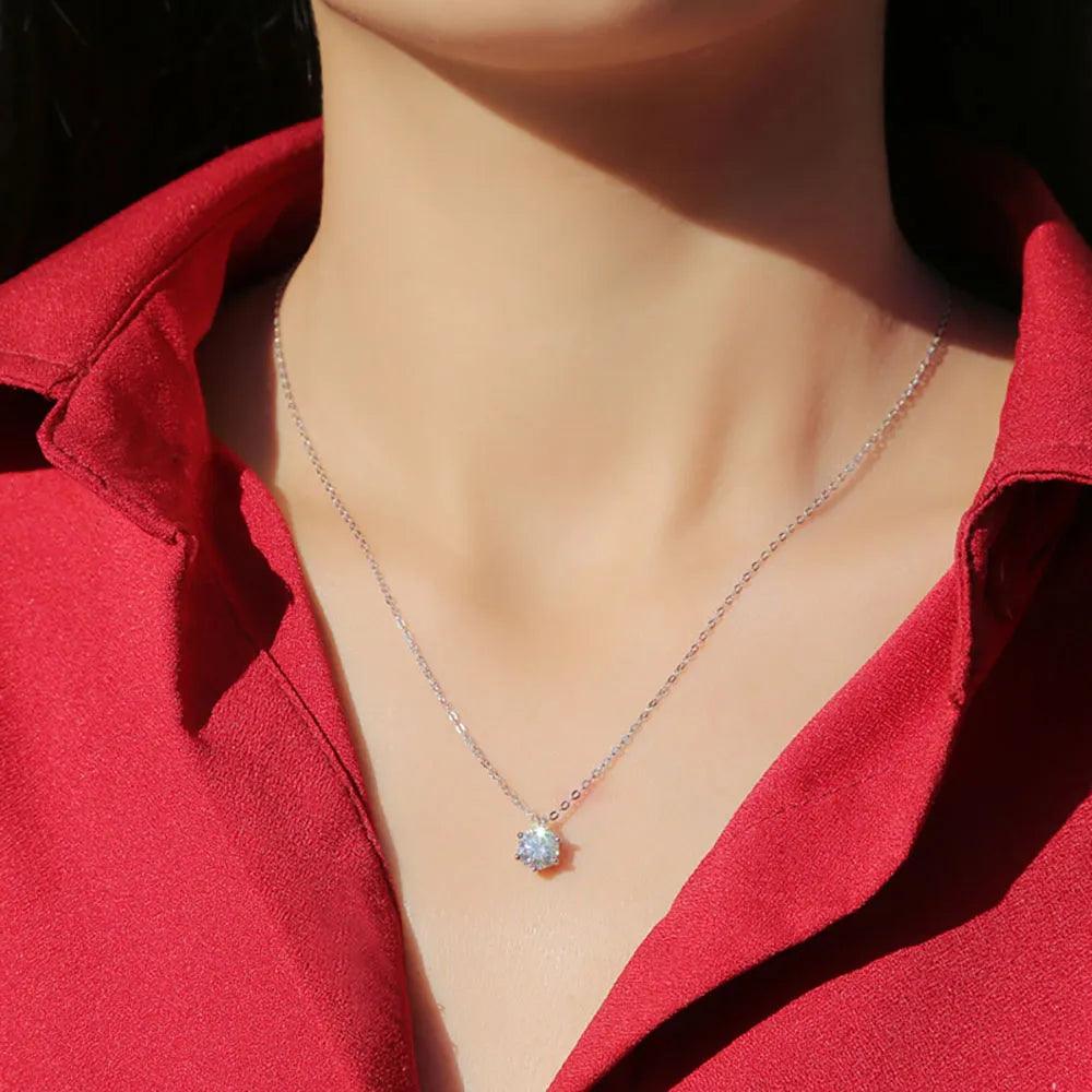Colar Ponto de Luz com Moissanite – Prata 925