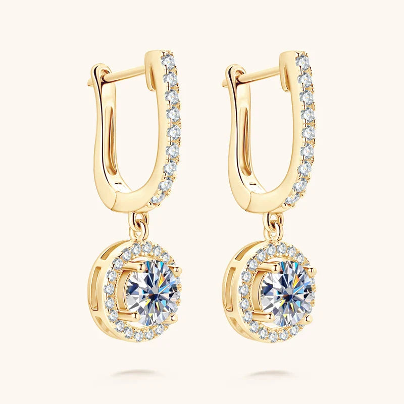 Brinco Encanto Circular com Moissanite – Ouro 18k