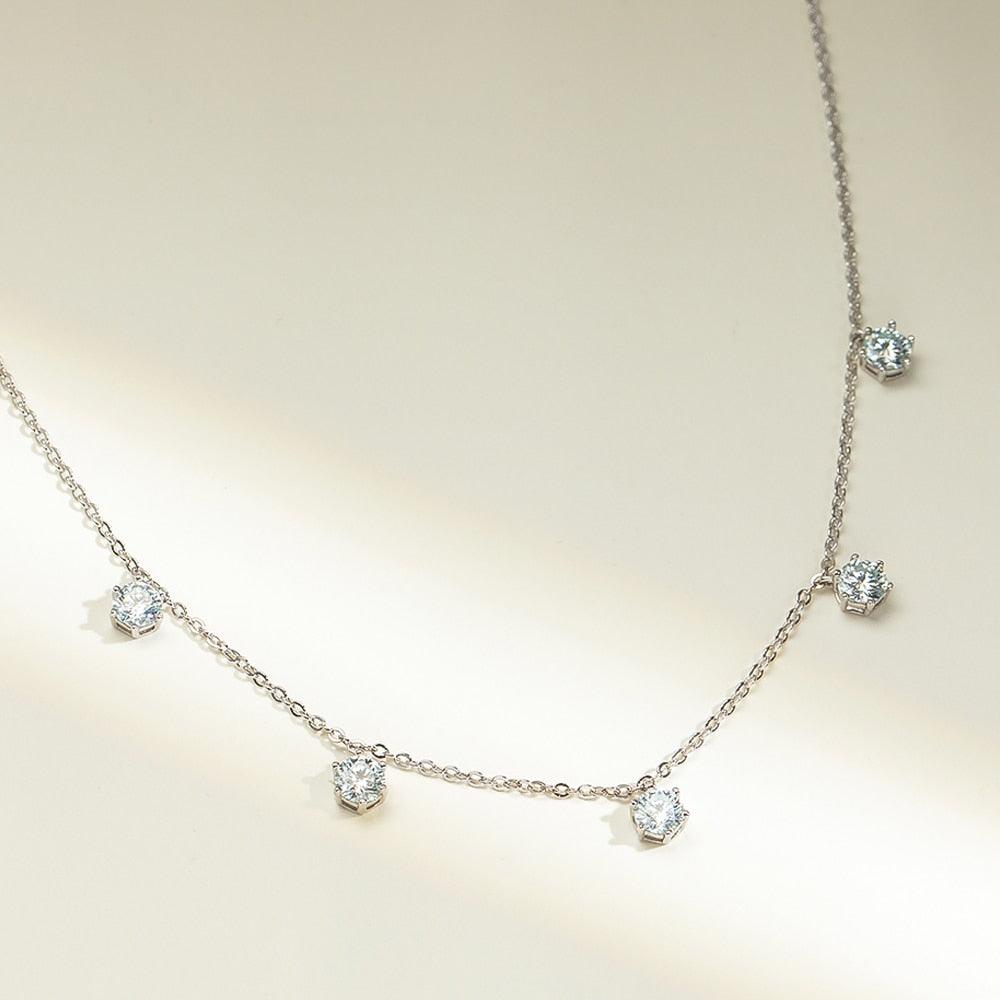 Colar Jasmim com Moissanites – Prata 925