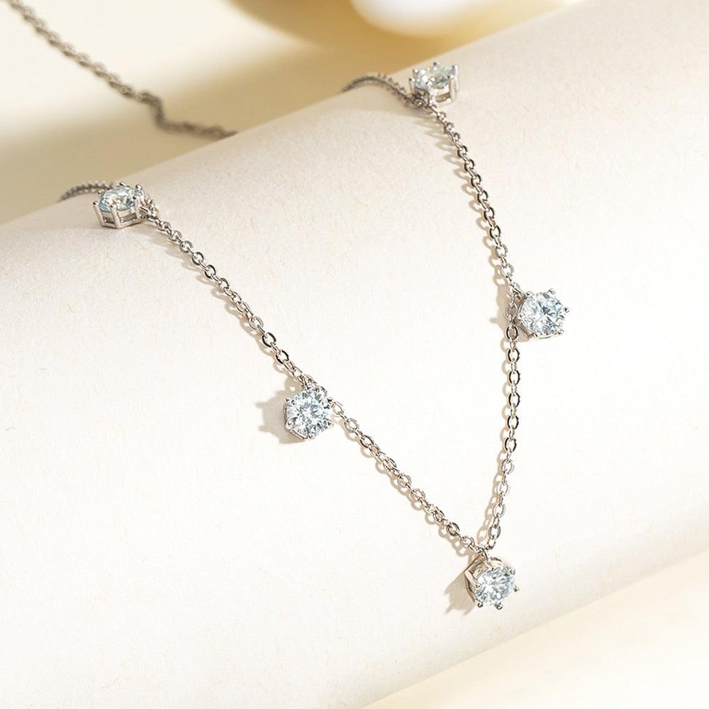 Colar Jasmim com Moissanites – Prata 925