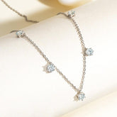 Colar Jasmim com Moissanites – Prata 925