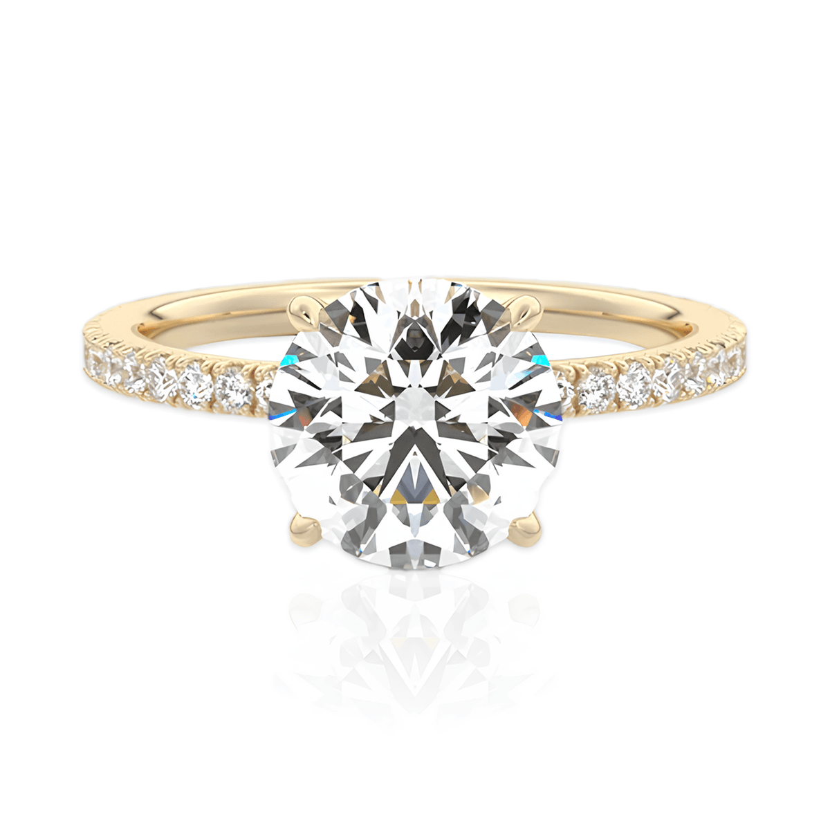 Anel Solitário Coroa de Luz com Moissanite – Ouro 18k