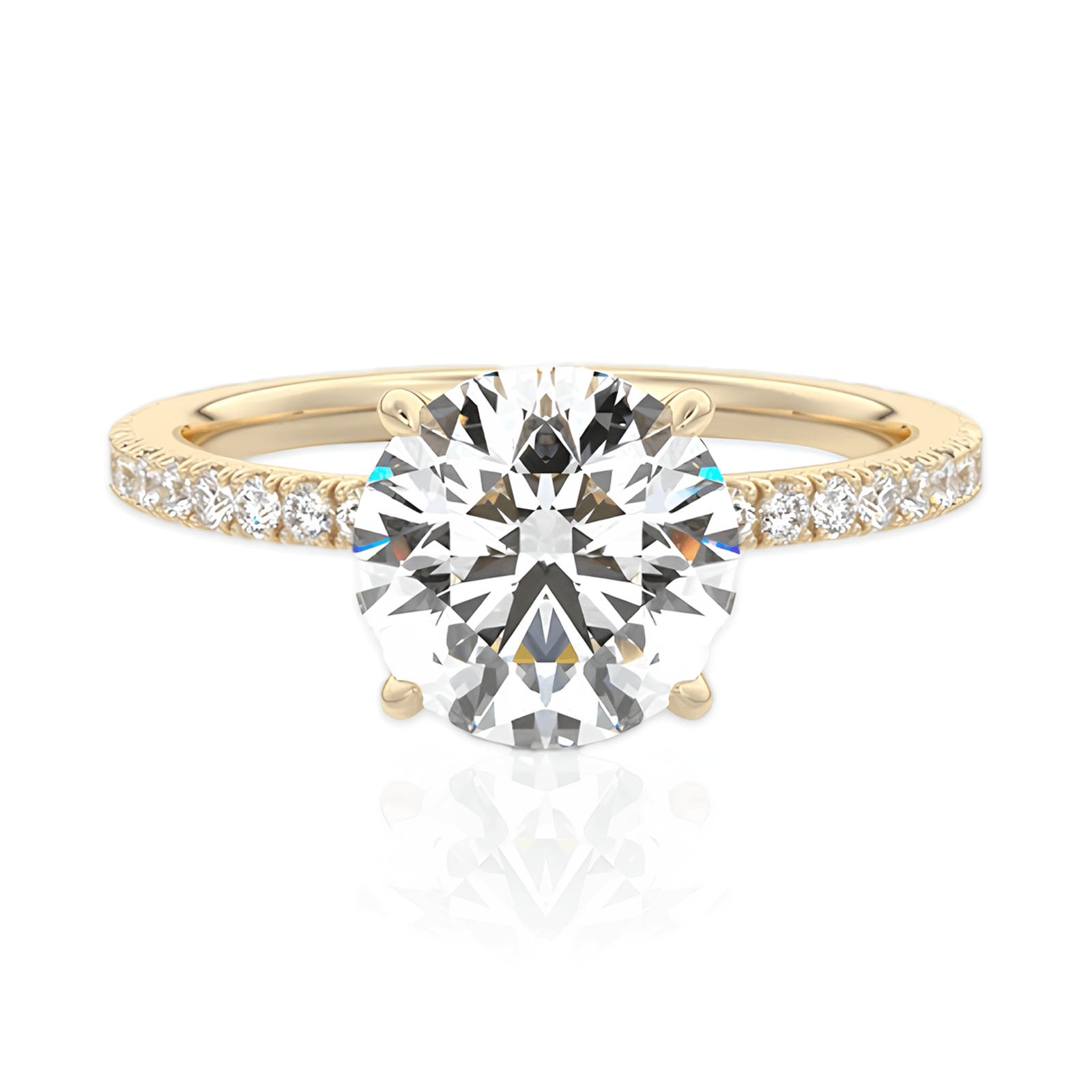 Anel Solitário Coroa de Luz com Moissanite – Ouro 18k