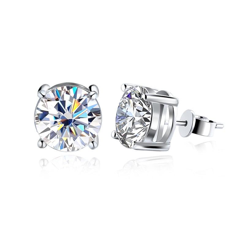 Brinco Solitário Elegance com Moissanite – Prata 925