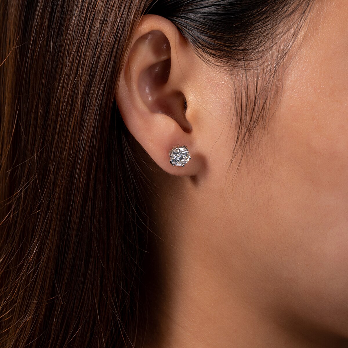 Brinco Flor de Lótus com Moissanite – Prata 925