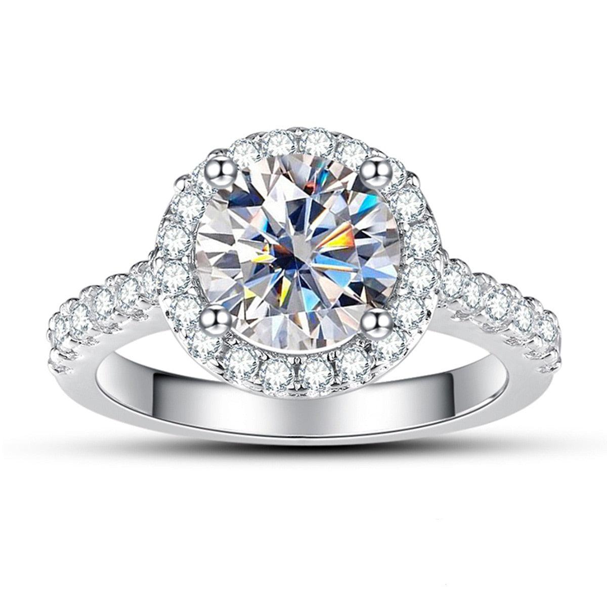 Anel Aura Brilhante com Moissanite – Cravejado e Elegante
