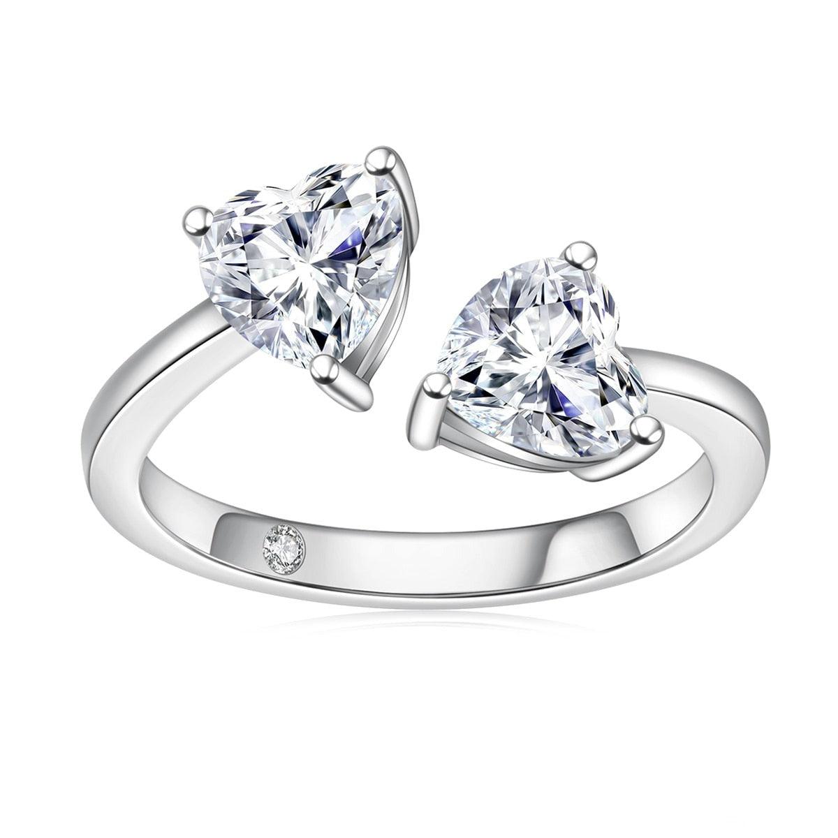 Anel Laço de Amor com Moissanite – Ouro Branco 18k