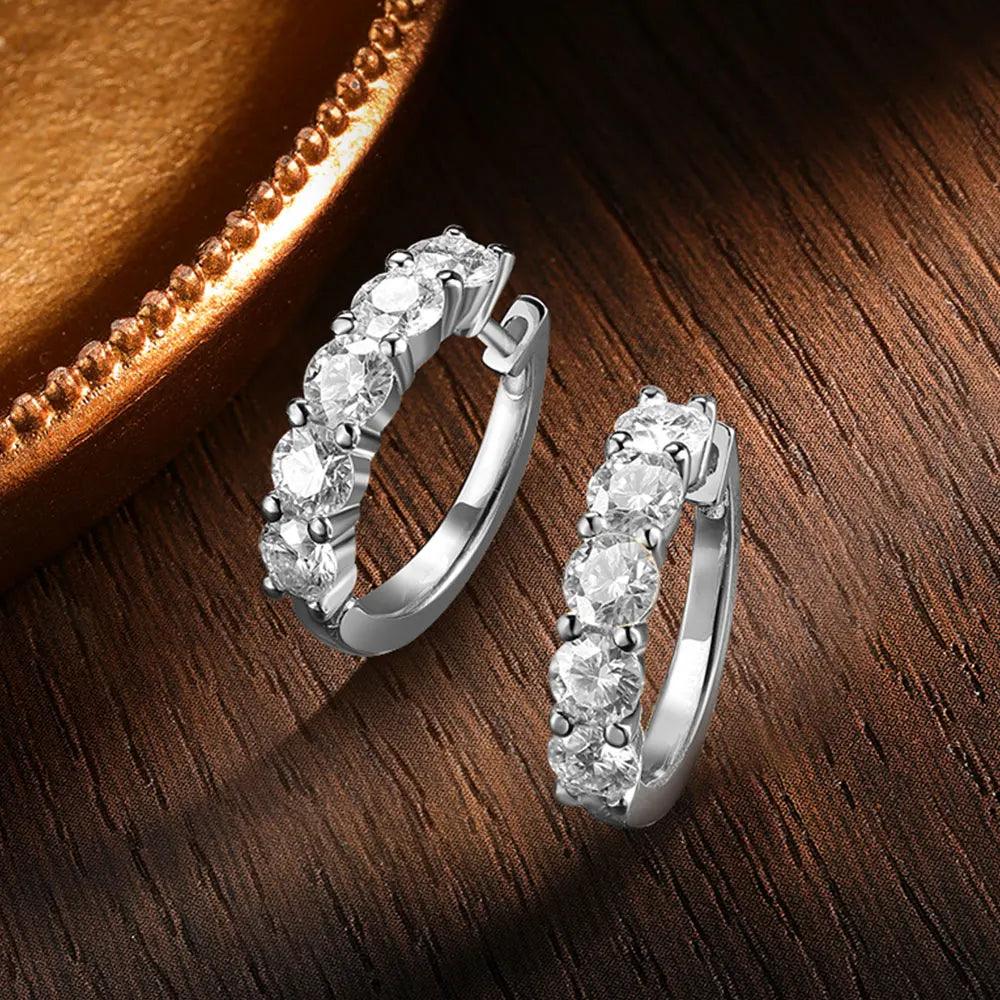 Brinco Quinteto com Moissanite – Ouro 18k