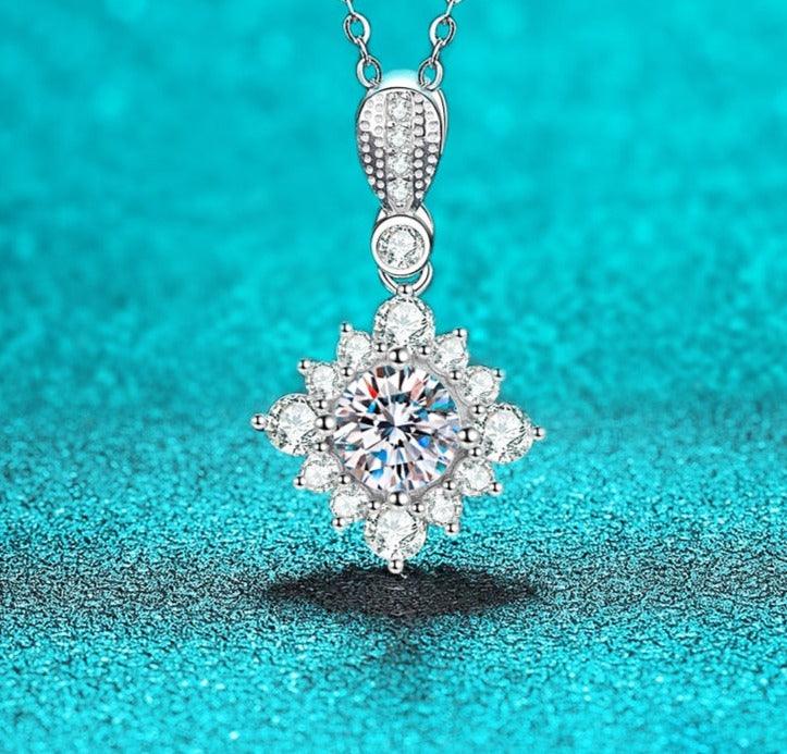 Colar Floco de Neve com Moissanite – Prata 925