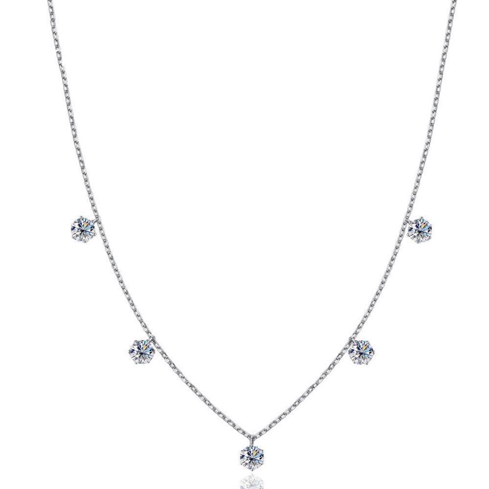 Colar Jasmim com Moissanites – Prata 925