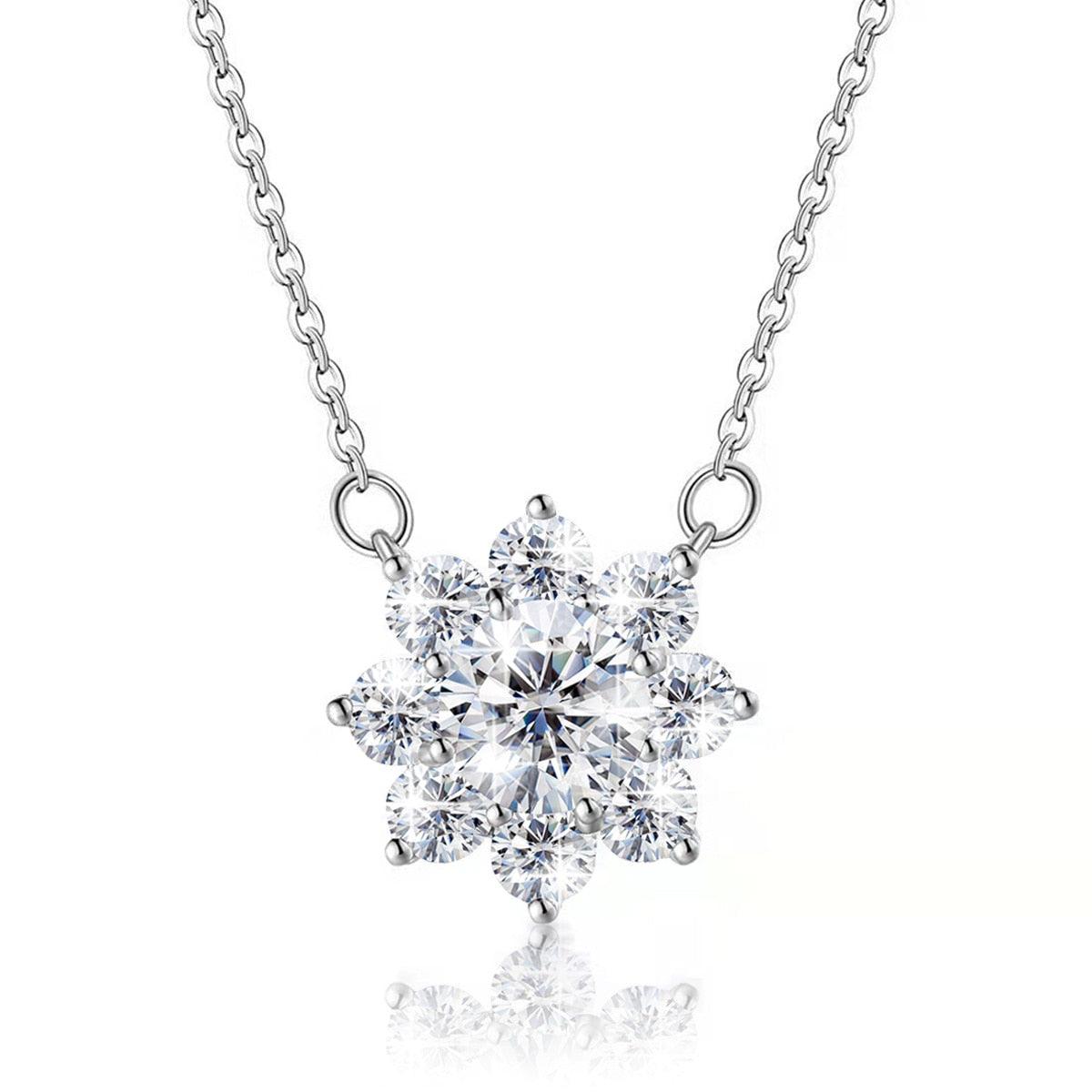 Colar Flor de Jasmim com Moissanite – Prata 925