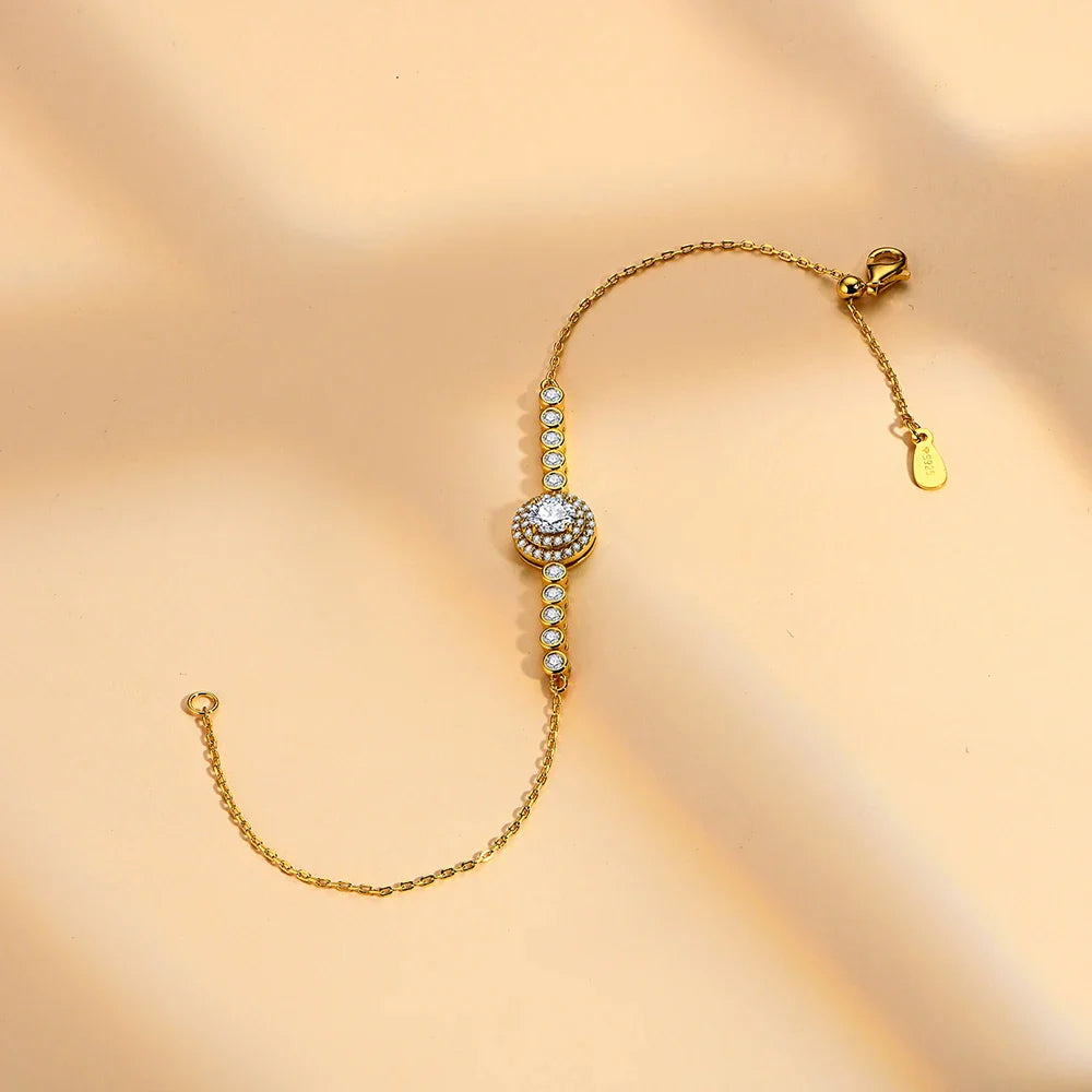 Pulseira Enigma com Moissanites – Ouro 18k