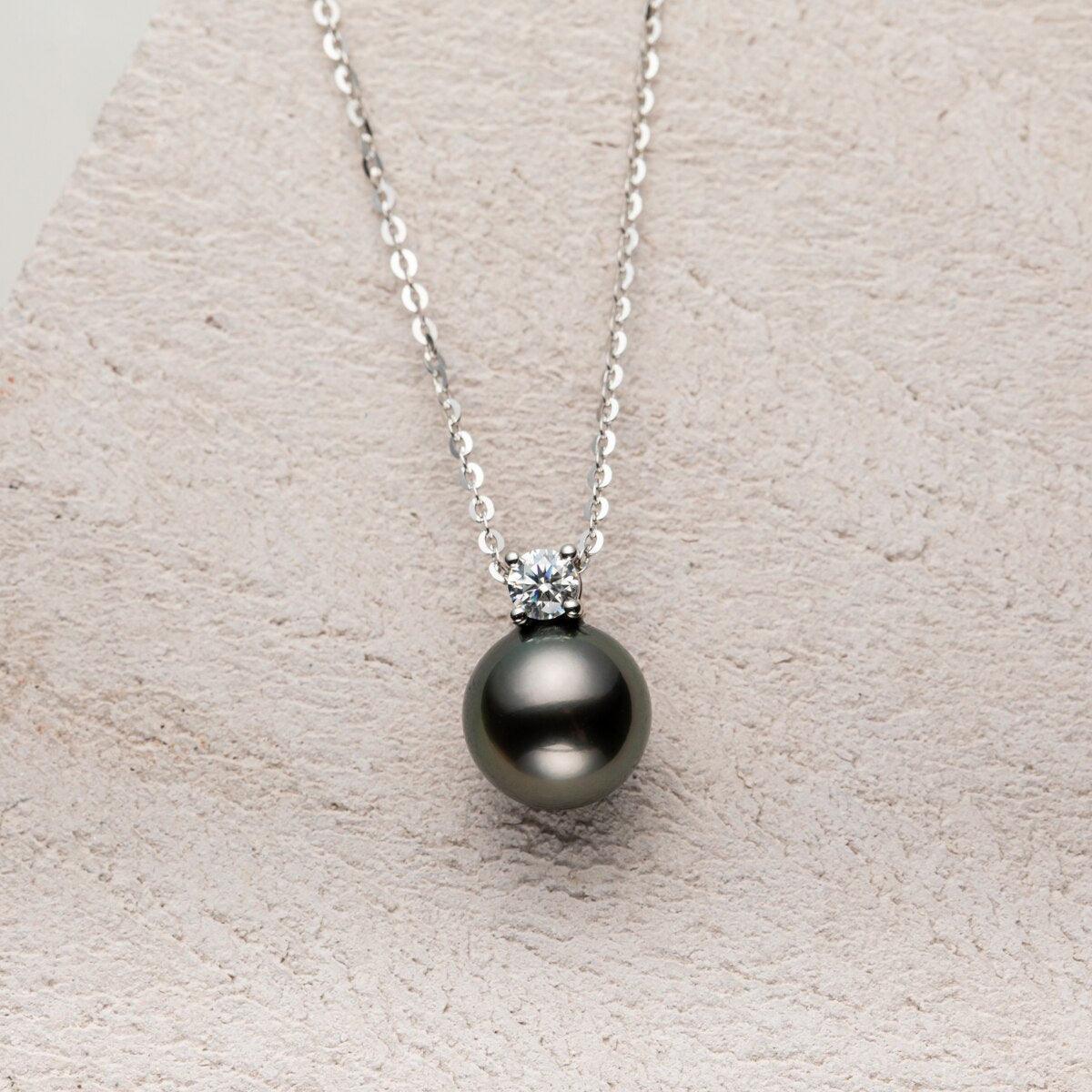 Colar Pérola Estrelada com Moissanite – Ouro Branco 18k