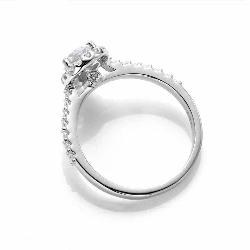 Anel Gota com Moissanite Cravejado – Ouro Branco 18k