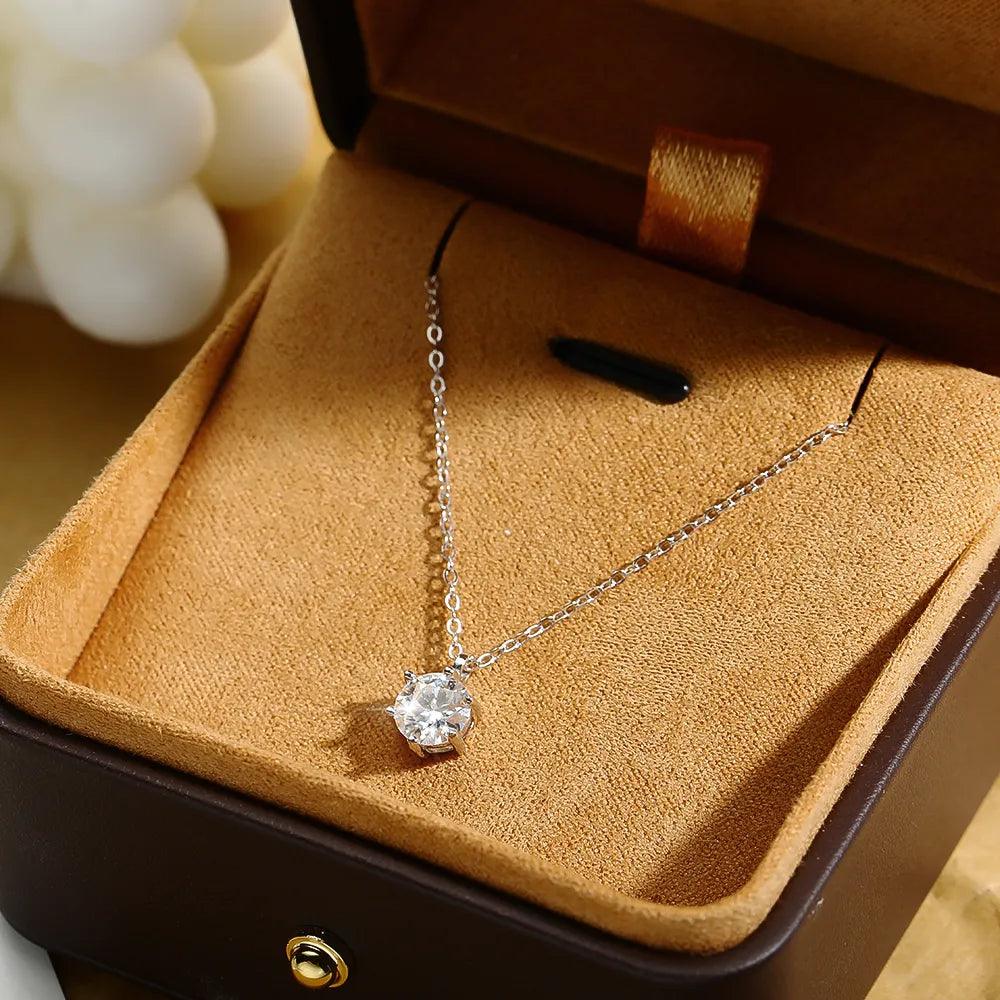 Colar Ponto de Luz com Moissanite – Prata 925