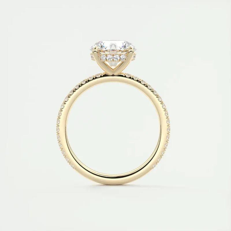 Anel Solitário Coroa de Luz com Moissanite – Ouro 18k