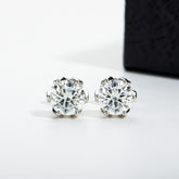 Brinco Flor de Lótus com Moissanite – Prata 925