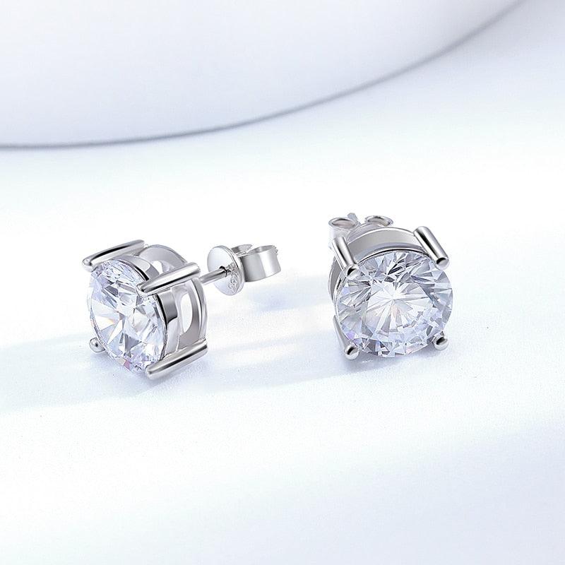 Brinco Solitário Elegance com Moissanite – Prata 925