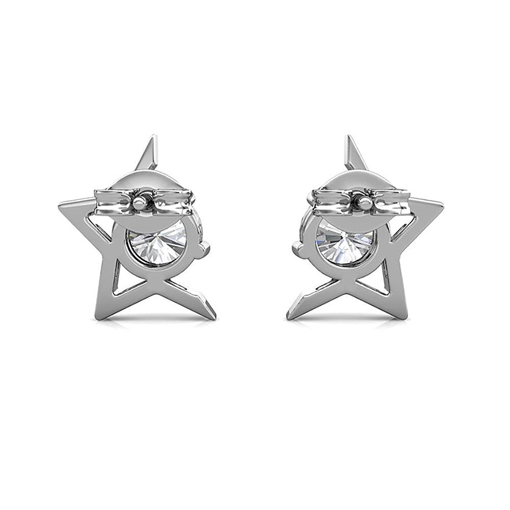 Brinco Meia Estrela com Moissanite – Prata 925