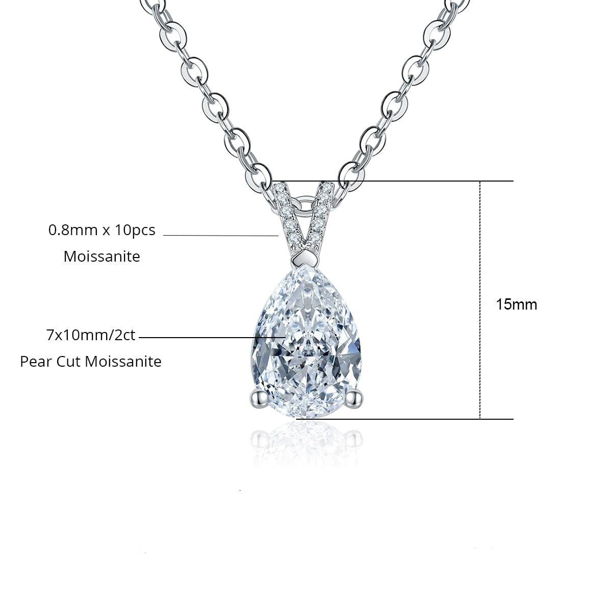 Colar Gota com Moissanite – Prata 925
