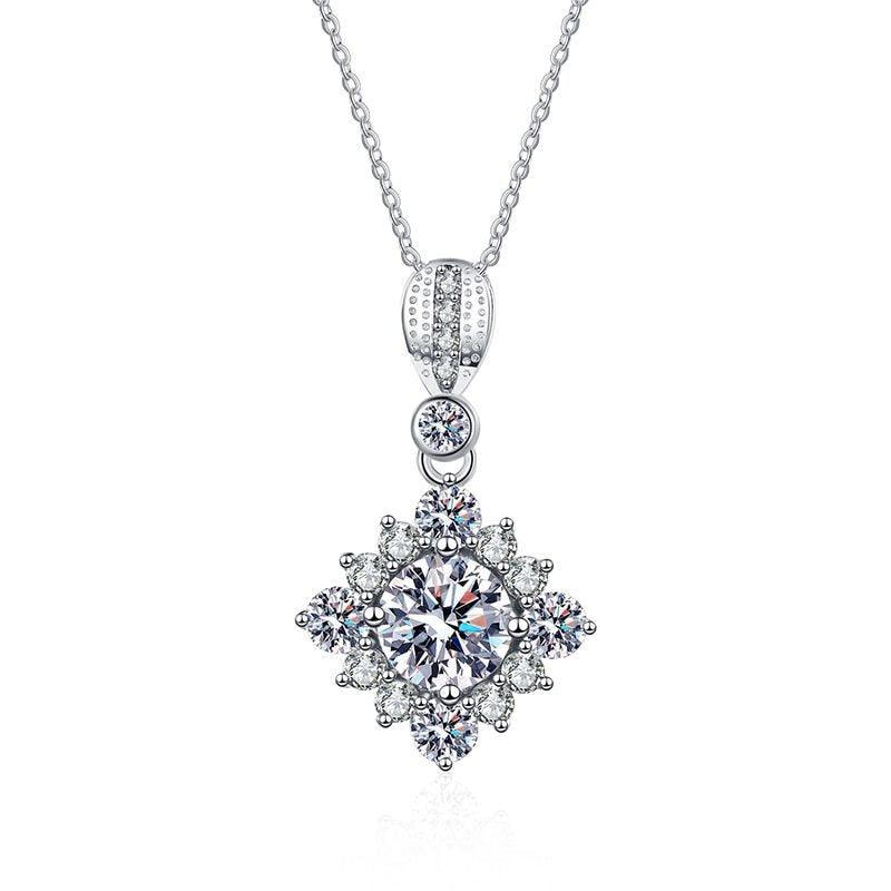 Colar Floco de Neve com Moissanite – Prata 925