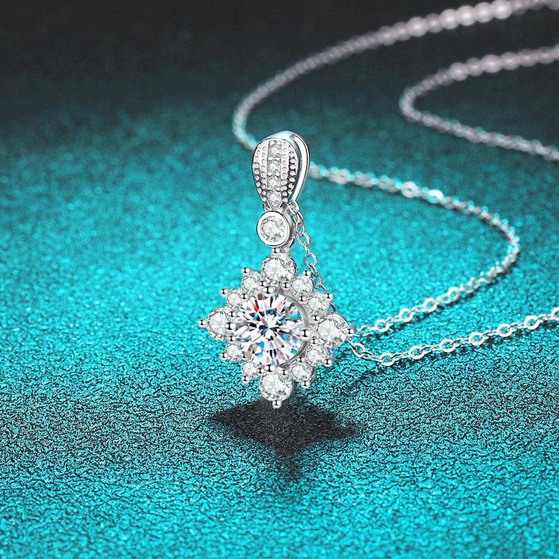 Colar Floco de Neve com Moissanite – Prata 925