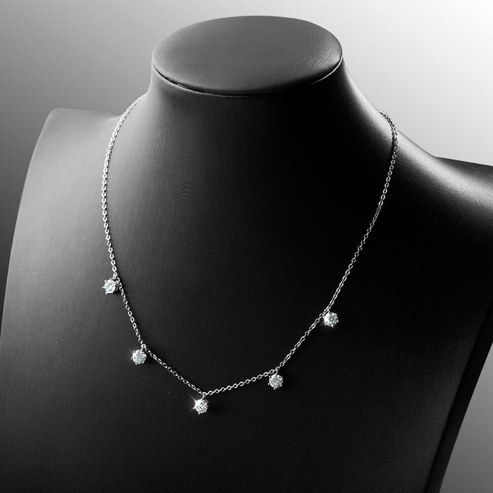 Colar Jasmim com Moissanites – Prata 925