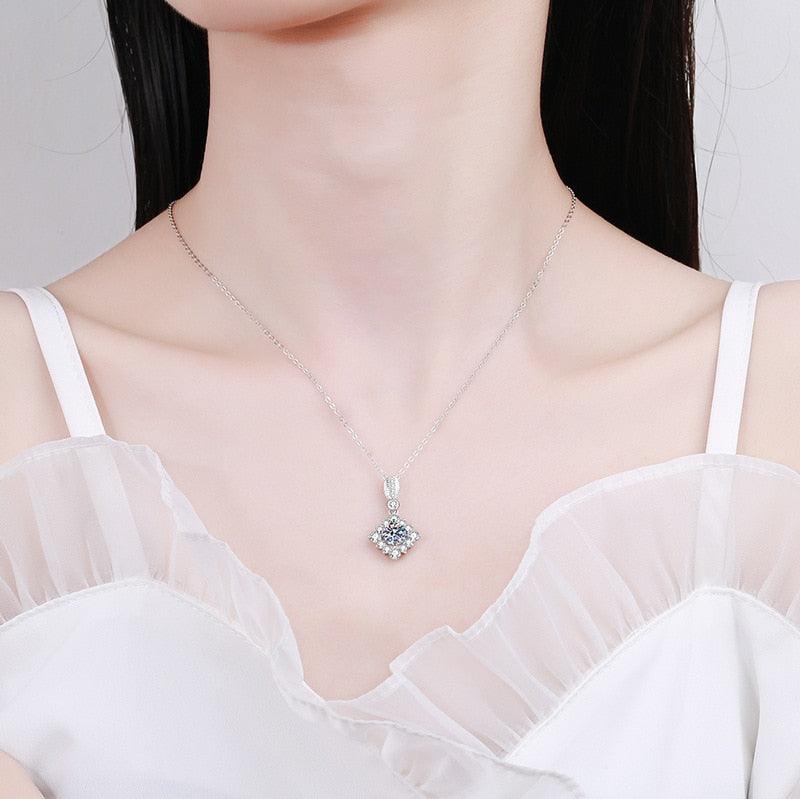 Colar Floco de Neve com Moissanite – Prata 925