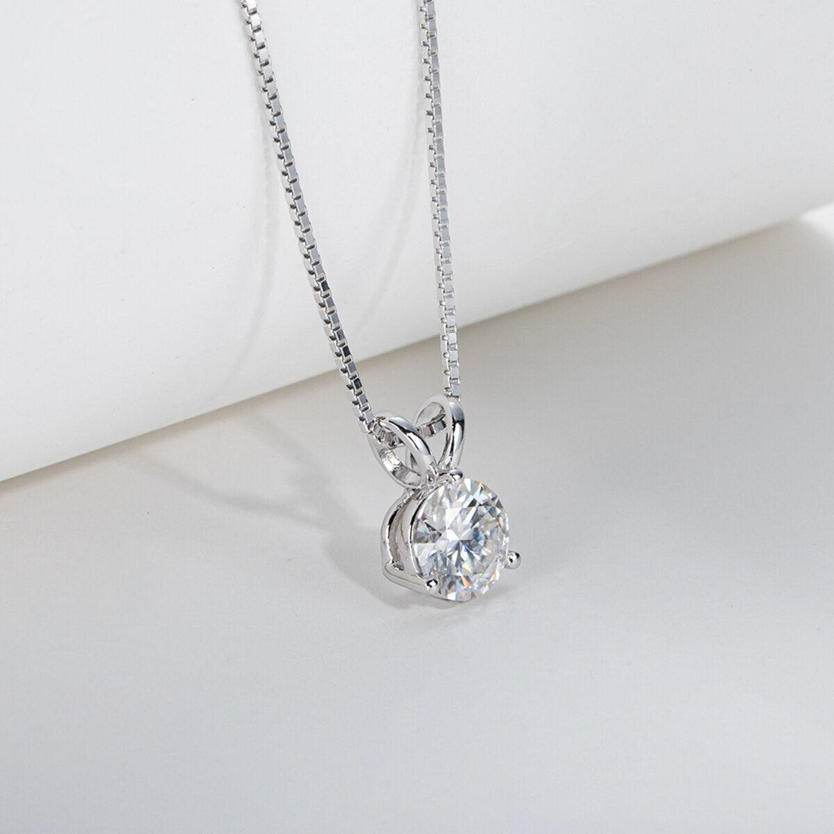 Colar Ponto de Luz 3 Garras com Moissanite – Prata 925